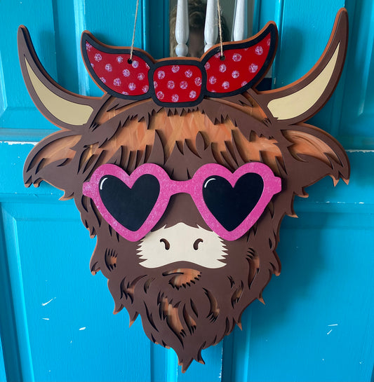 Highland Cow Interchangeable Sunnies Sign