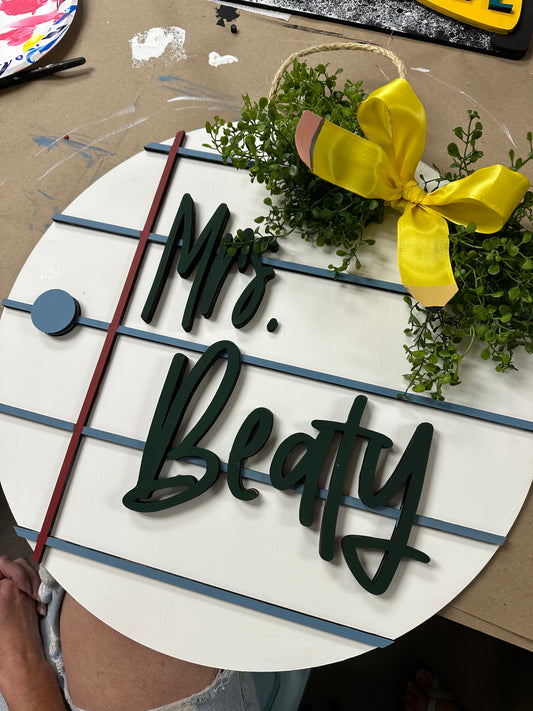 Notebook Paper Sign - Round