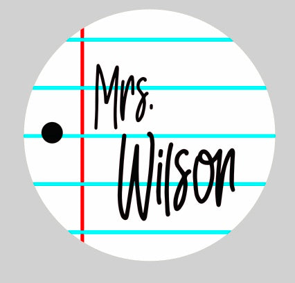 Notebook Paper Sign - Round