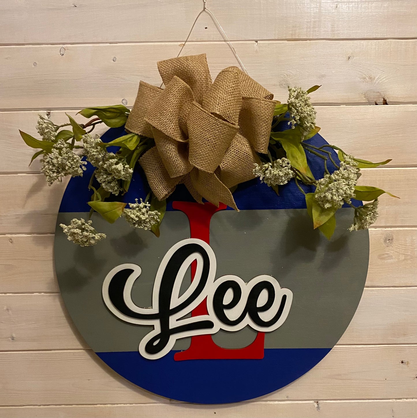 Last Name Horizonal Striped Welcome Sign