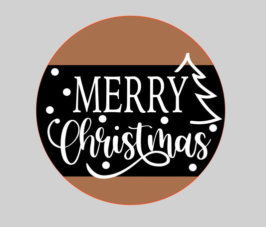 Merry Christmas with Tree Round
