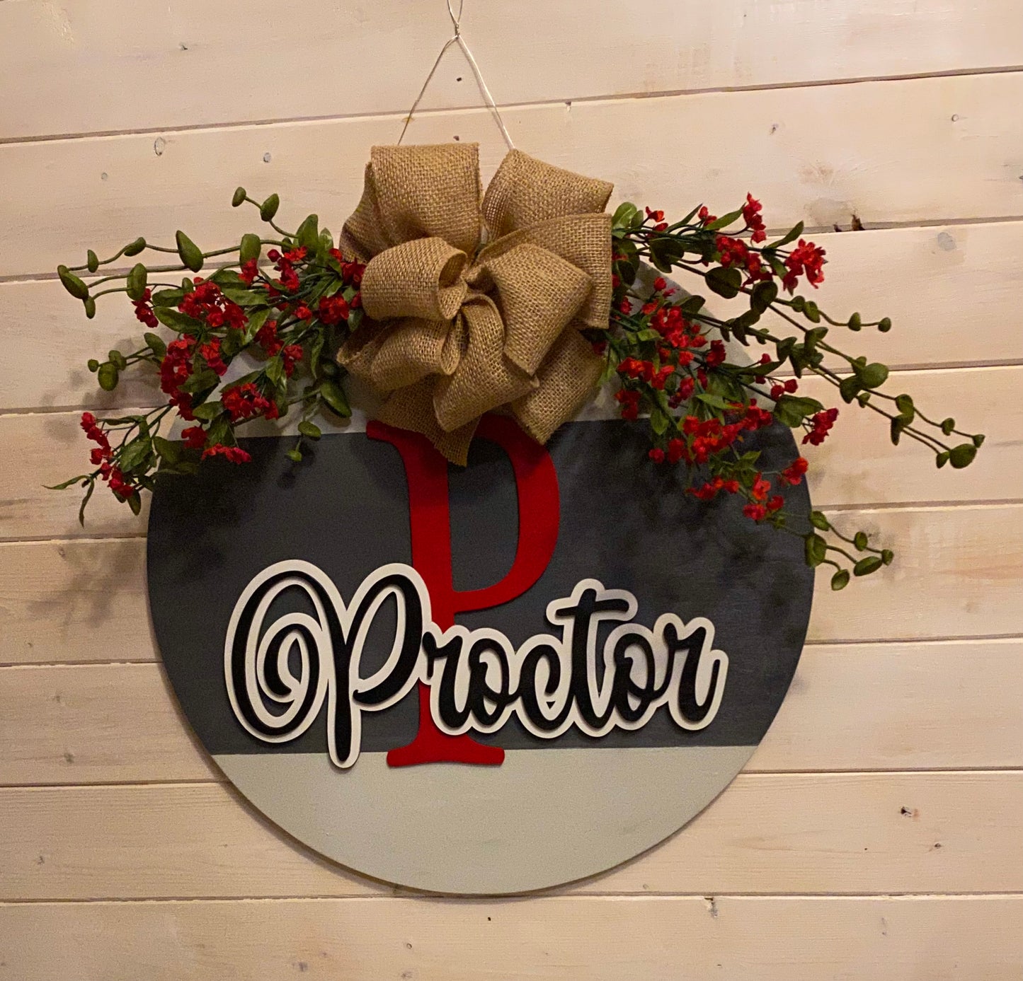 Last Name Horizonal Striped Welcome Sign