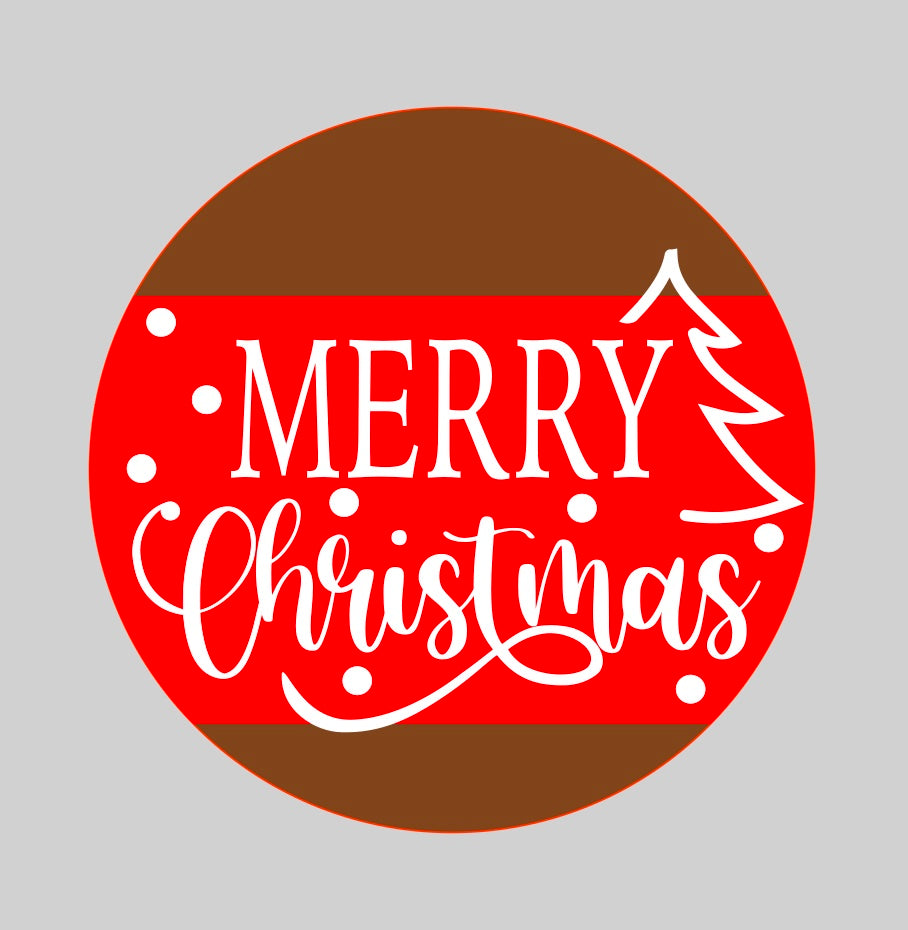 Merry Christmas with Tree Round