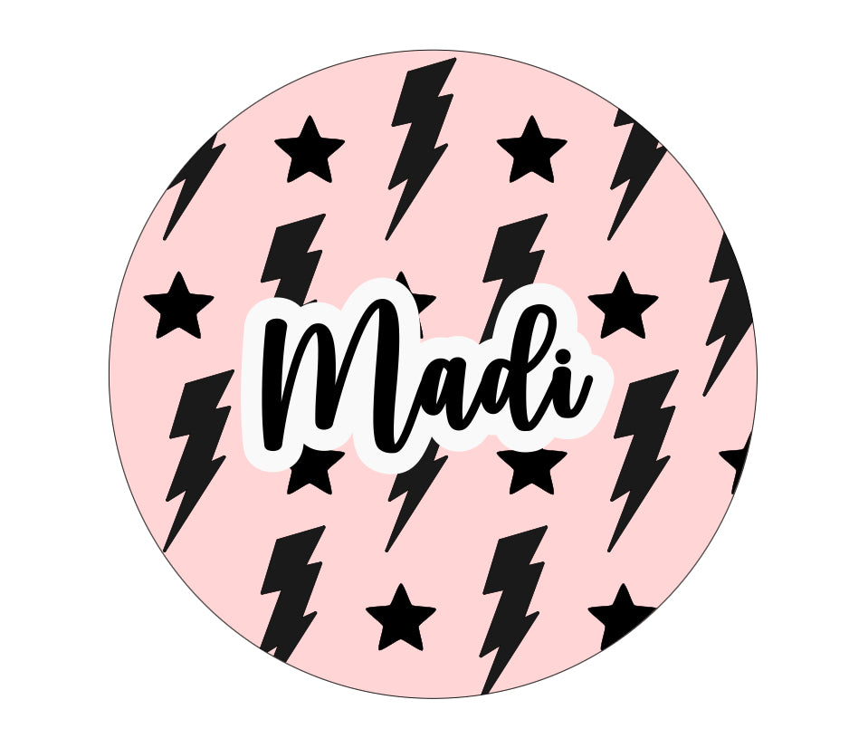 Lightening Bolt & Star Round sign