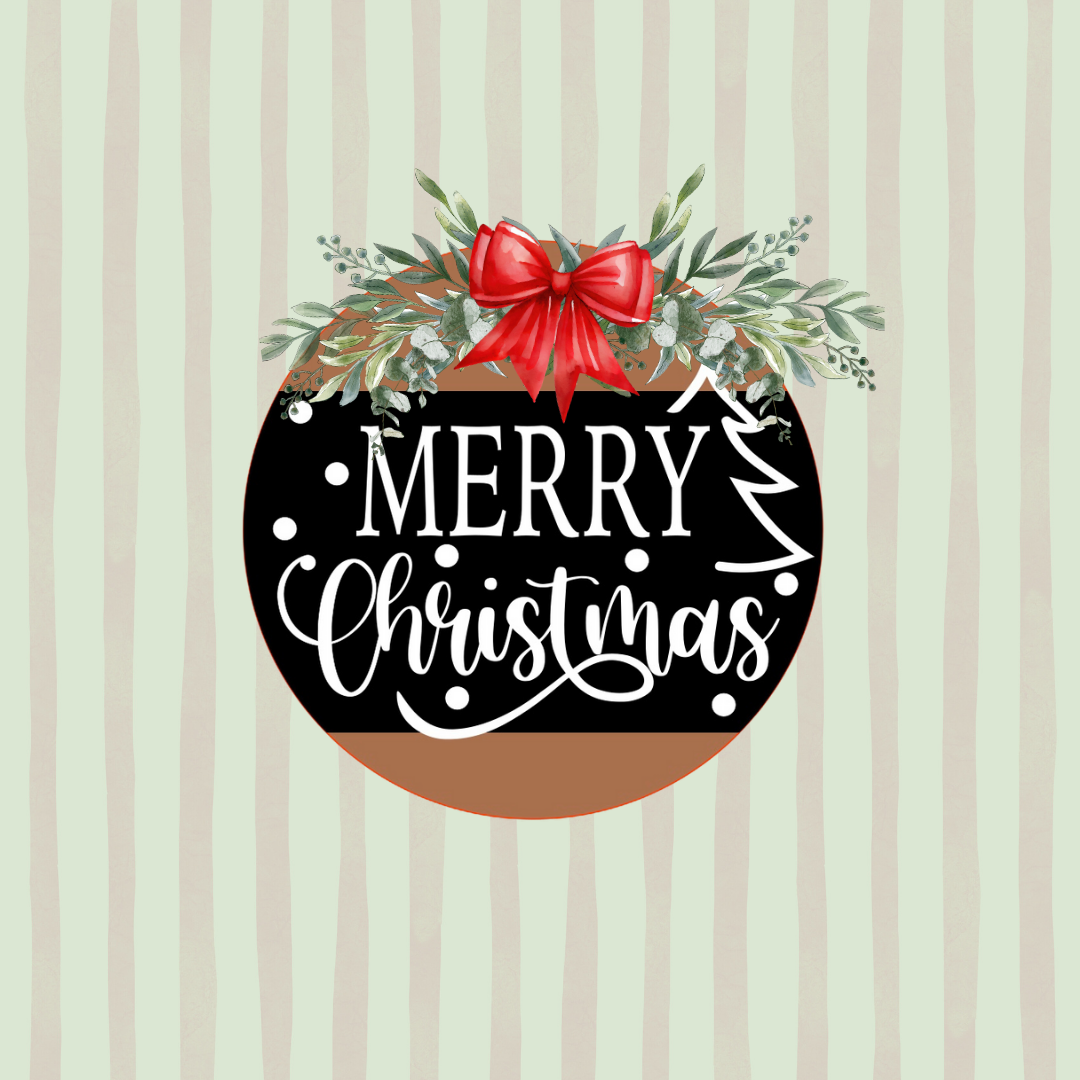 Merry Christmas with Tree Round