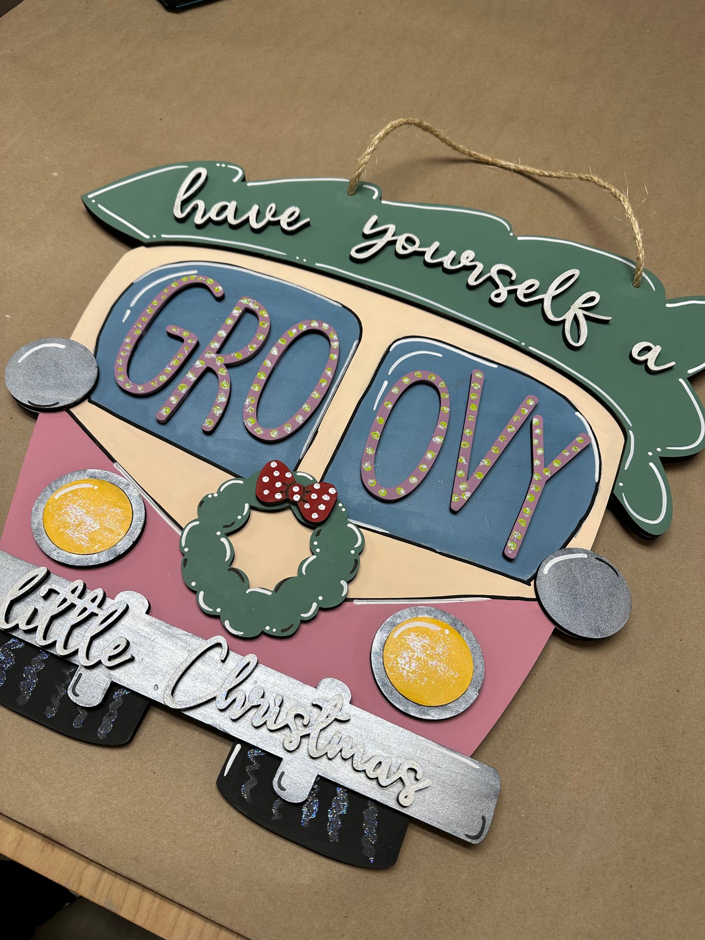 Groovy Christmas Van Sign