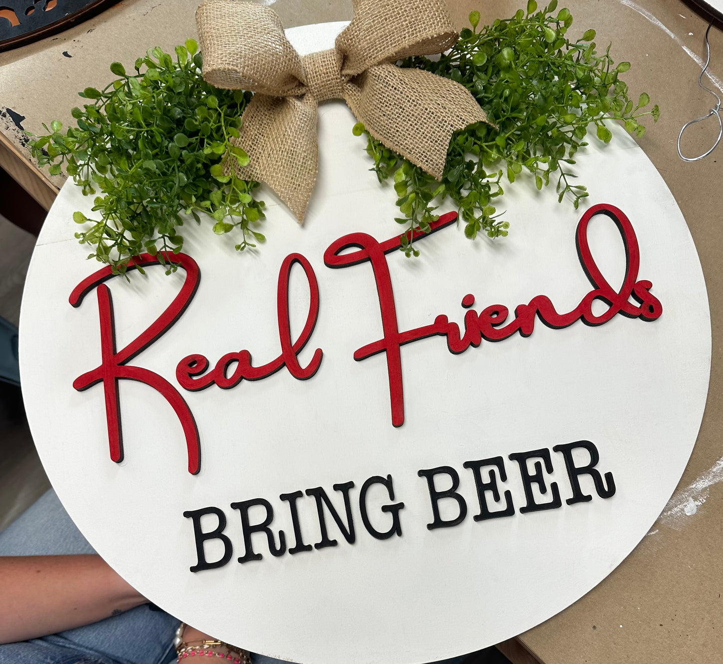 Real Friends Bring Beer Sign