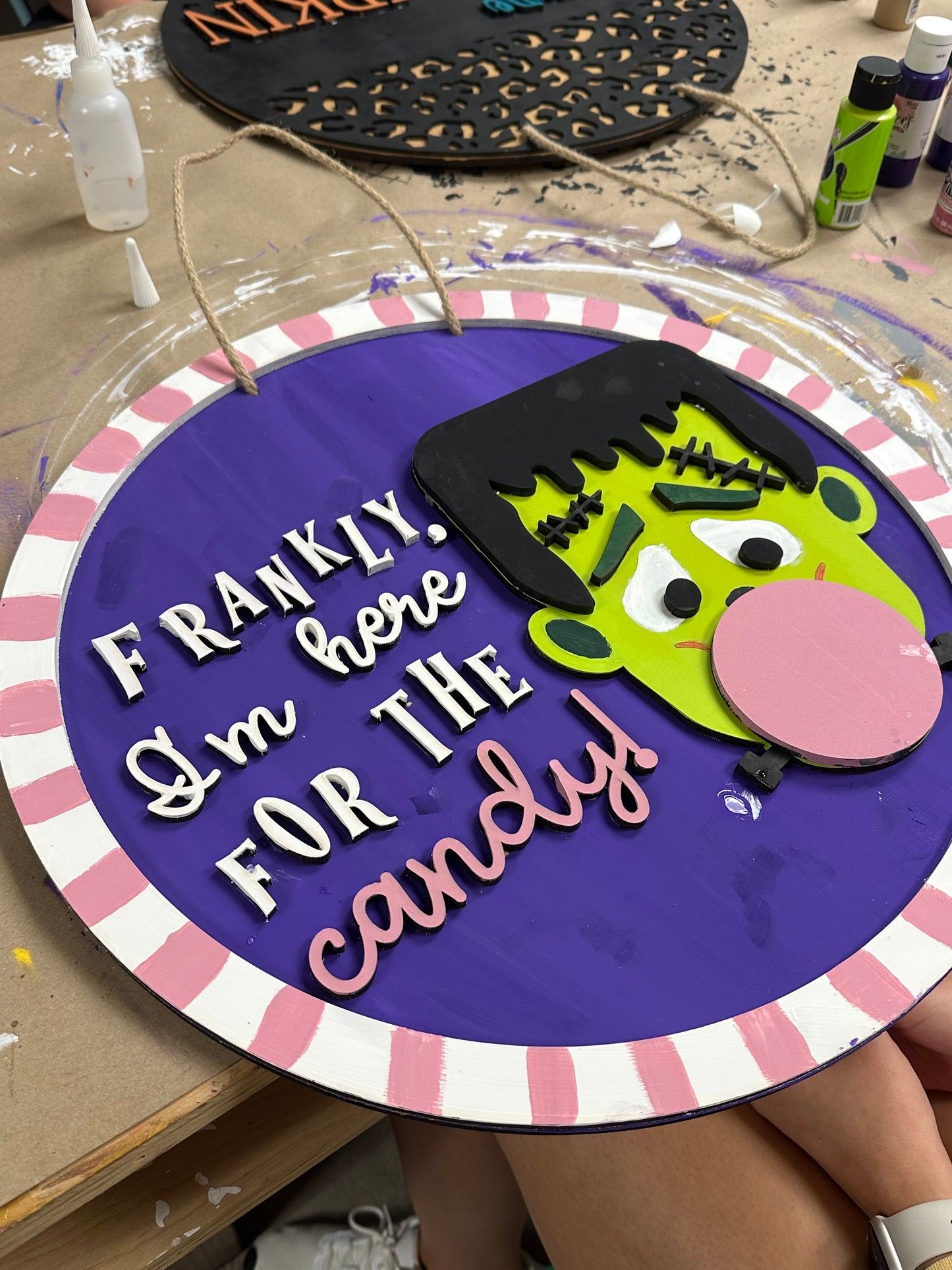 Franky-stein Round sign
