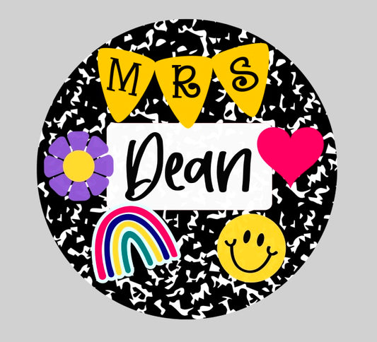 Composition Notebook Sign - Round