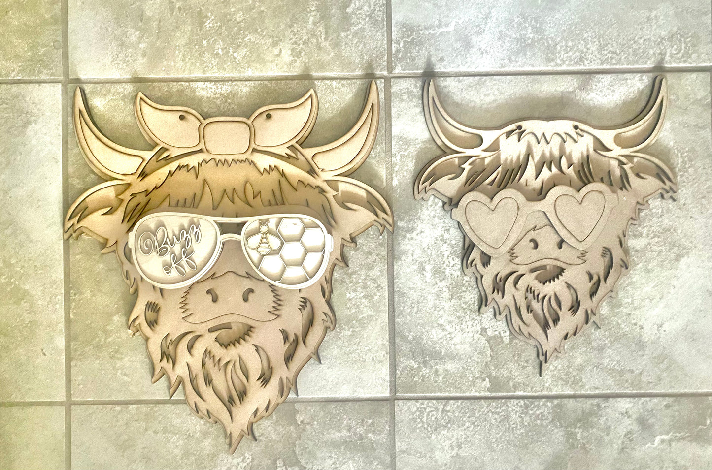 Highland Cow Interchangeable Sunnies Sign