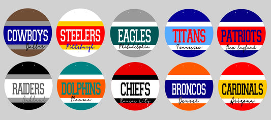 NFL Team Name Round sign