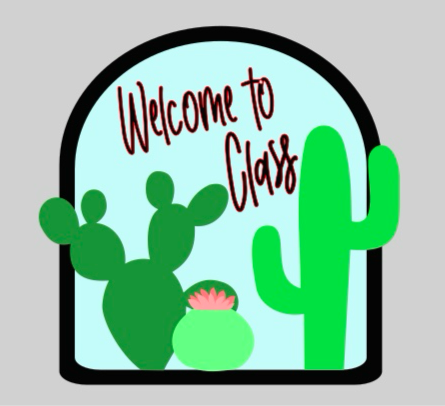 Cactus Window Sign