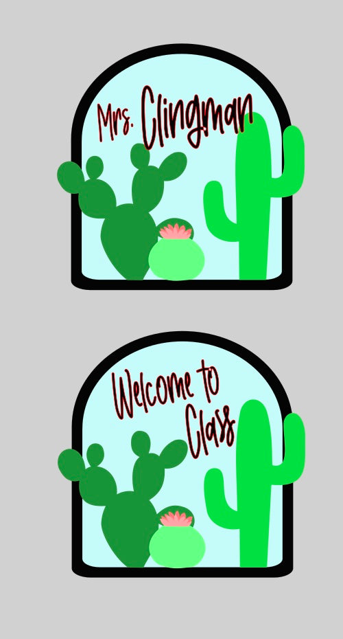 Cactus Window Sign