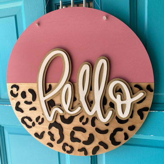 Leopard Hello Sign
