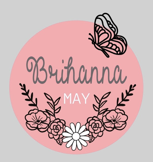 Floral Round Name Sign