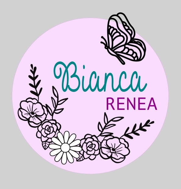 Floral Round Name Sign