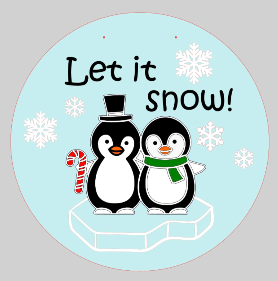 Let It Snow Penguin Sign