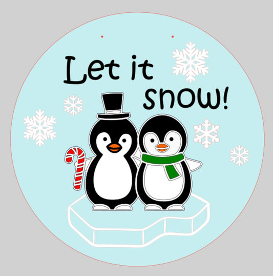 Let It Snow Penguin Sign