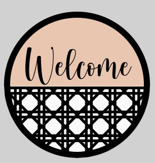 Welcome Rattan Round sign