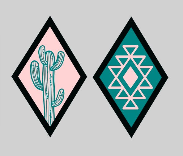 Aztec & Cactus Diamond Frame Signs