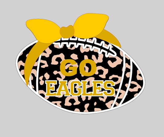 Leopard Football with Bow Sign