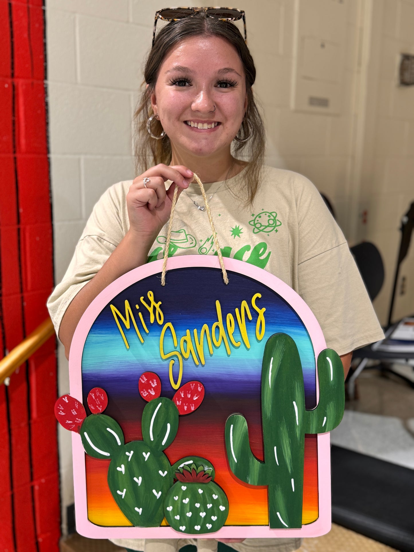 Cactus Window Sign