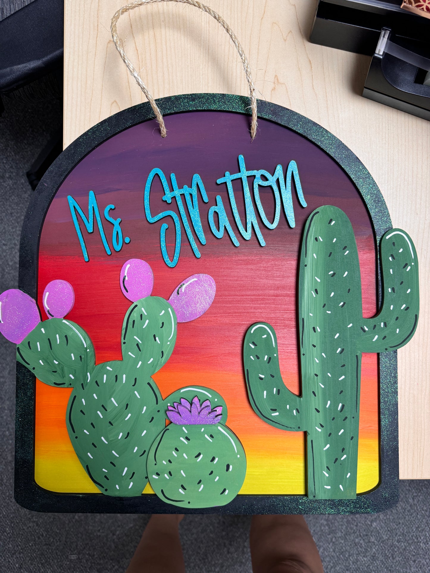 Cactus Window Sign